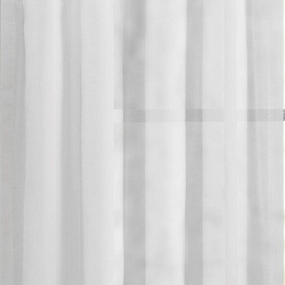 White Semi-Sheer Cotton Polyester Rod Pocket Door Curtain Panel 40" x 72"