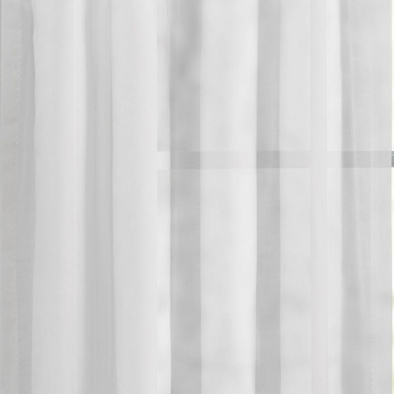 Ellis Curtain Cotton Voile 1.5" Rod Pocket Semi Sheer Door Curain Panel White, 4 of 5