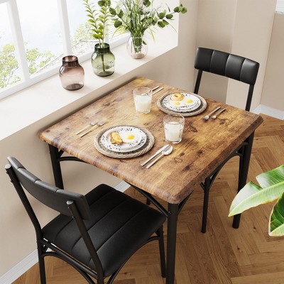 Dining Table Set for 2, Kitchen Table and Chairs for 2 with Upholstered Chairs, 3 Piece Dining Room Table Set