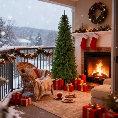 6FT Classic Pencil Christmas Tree is an 72-inch classic pencil-shaped Christmas tree suitable for both Halloween and Christmas.