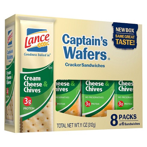 lance wafers captain cheese cream chives cracker sandwiches 11oz target crackers