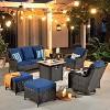 XIZZI 7 PCS Patio Furniture Sets with Outdoor Sofa Swivel Rocking Chairs and Fire Pit Table - 2 of 4
