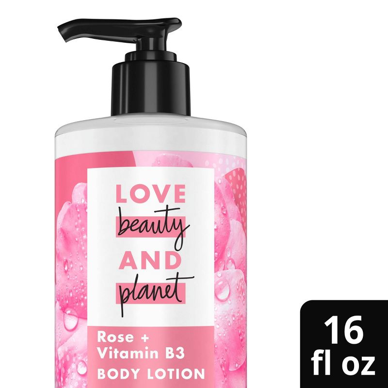 Love Beauty and Planet Petal Soft Rose and Vitamin B3 Pump Body Lotion - 16 fl oz, 1 of 12