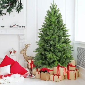APRILSOUL Christmas Tree with PE+PVC Tips, Full-Bodied Holiday Tree with Hinged Branches, Easy Assembly, Stable Metal Stand - 1 of 4