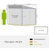 4.6ft x 9ft Metal Storage Shed Lockable Garden & Yard Tool & Outdoor Storage Shed - 3 of 4