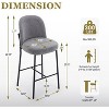 DYHOME Bar Stools Set of 2, 28 Inches Modern BarStools, Counter Height Bar Stools for Kitchen Island, Upholstered Fabric Tall Barstools for Home, Cafe - 2 of 4