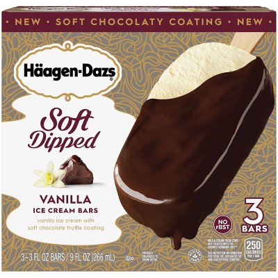 Haagen Dazs Frozen Vanilla Soft Dipped Bar - 3ct