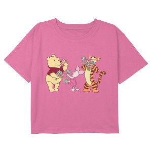 Girl's Winnie the Pooh Smell the Flowers T-Shirt - 1 of 3