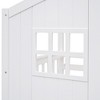 House Bed Bunk Beds Twin over Twin Size Bunk Beds with Ladder Wood Low Bunk Beds with Roof and Guard Rail for Kids - 2 of 4