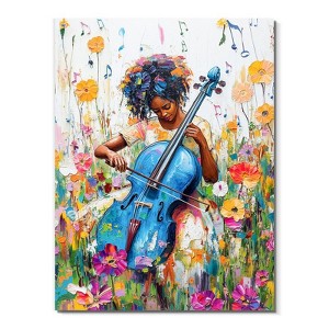 NicBex Girl Playing Violin among Flowers Wall Art for Living Room Modern Wall Art Textured Wall Art - 1 of 4