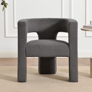 KINWELL 28" Wide Boucle Upholstered Square Armchair - 1 of 4