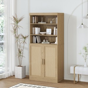 PexFix 67"x31"x16" Wood Accent Cabinet with Adjustable Shelves in Natural Color - 1 of 1