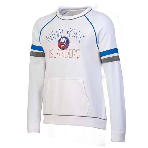 Nhl New York Islanders Women's White Long Sleeve Fleece Crew