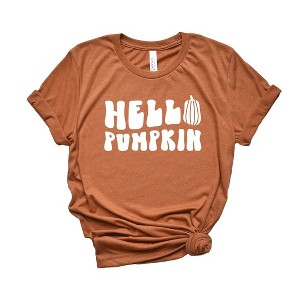 Simply Sage Market Women's Hello Pumpkin Bold Short Sleeve Graphic Tee - 1 of 2