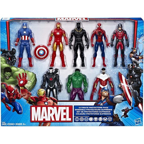 Marvel Avengers 6 Action Figures - Iron Man, Hulk, Black Panther, Captain  America, Spider Man, Ant Man, War Machine & Falcon, 8 Figure Set : Target