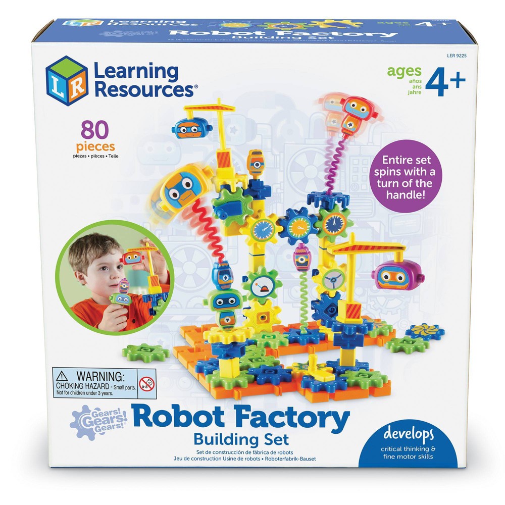 Photos - Construction Toy Learning Resources Gears! Gears! Gears! Robot Factory Building Set 