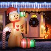 ChicFurnit Inflatable Holiday Decorations 8FT Christmas Gingerbread Man Inflatable Decoration for Holiday Yard Display, Brown, 74.8"*37.8"*94.5" - 2 of 4