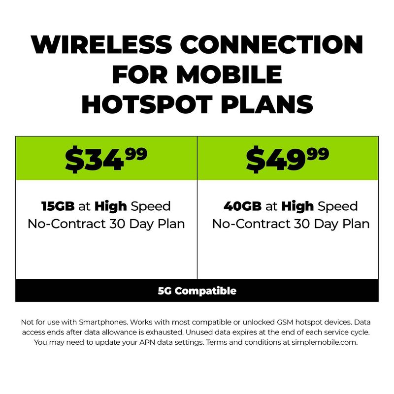 SIMPLE MOBILE Mobile Hotspot 15GB Data 30 Day Plan (EMAIL DELIVERY)- $34.99, 3 of 4