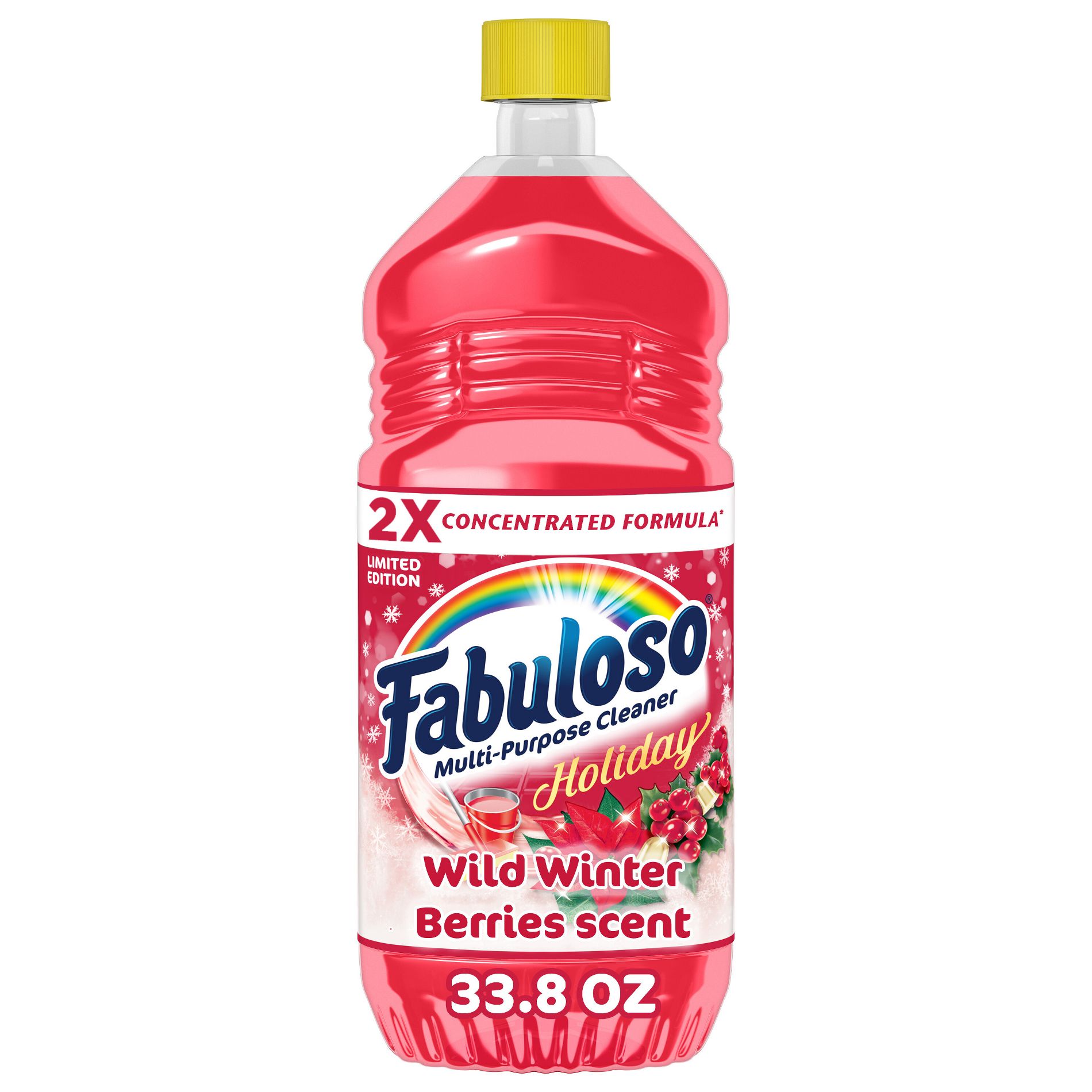 Fabuloso Limited Edition Winter Berry Multi-Purpose Cleaner, 2X Concentrated Formula, Floor Cleaner - 33.8 fl oz Bottle
