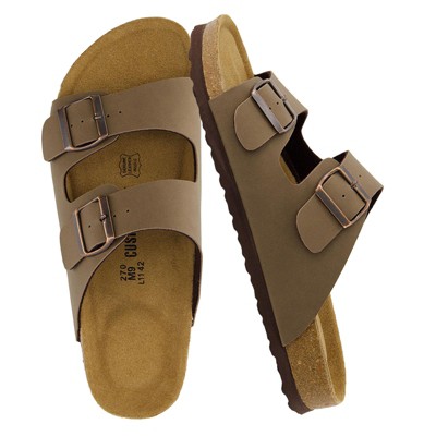 CUSHIONAIRE Men's Lane Cork Footbed Sandal with +Comfort,  Arch Support, Adjustable Straps, Casual Summer Footwear