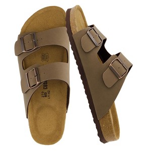 CUSHIONAIRE Men's Lane Cork Footbed Sandal with +Comfort,  Arch Support, Adjustable Straps, Casual Summer Footwear - 1 of 4