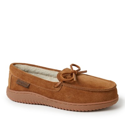 Dearfoams Women's Wilmington Genuine Suede House Shoe Moccasin Slipper