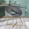 Dexmalle Silky Velvet Upholstered Accent Chair with Gold Tone Finished Base - 4 of 4
