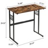 VECELO 32/44 in. Small Computer Desk, Wooden Writing Study Work Desk with Storage & Hook for Home or Bedroom, Brown - 3 of 4