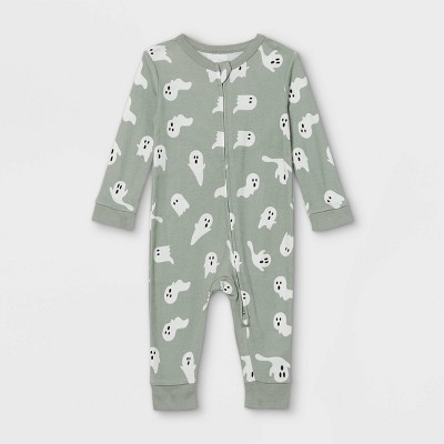 Baby Halloween Ghost Print Matching Family Union Suit - Gray 3-6M