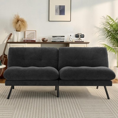Vipbear Modern Folding Loveseat Sleeper for Living Room 72in Convertible Futon Sofa Bed with 6.7" Thick Removable Cushion/Adjustable Backrest