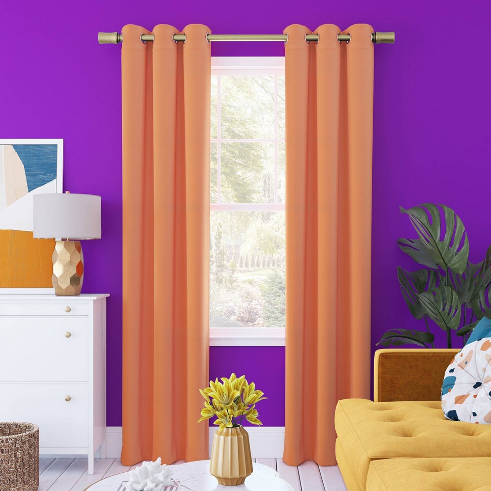 Photos - Curtains & Drapes 96"x40" Harper Bright Vibes Grommet Top 100 Blackout Curtain Panel Orange
