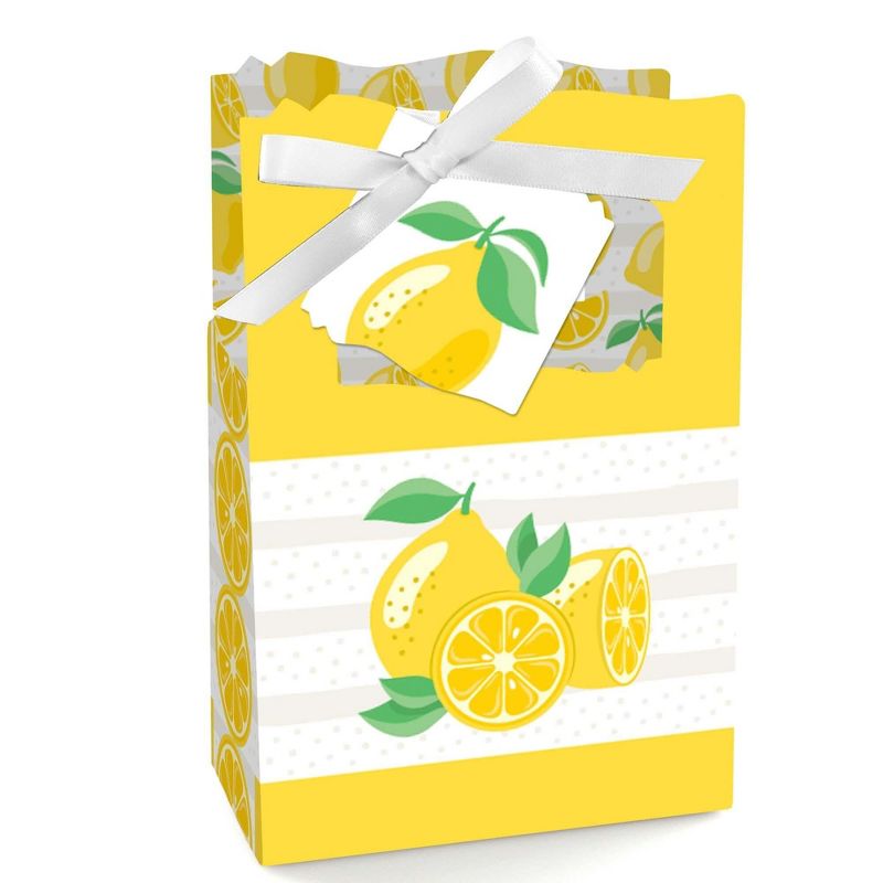 Big Dot of Happiness So Fresh - Lemon - Citrus Lemonade Party Favor Boxes - Set of 12, 1 of 6