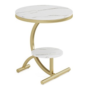 Tribesigns 2-Tier Round Sofa Side Table - 1 of 4