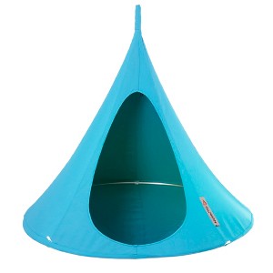 The Hamptons Collection 72” Light Blue Two Person Hanging Cacoon Chair with Hanging Hardware - 1 of 1