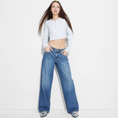 Women's Low-Rise Wide Leg Baggy Jeans - Wild Fable™