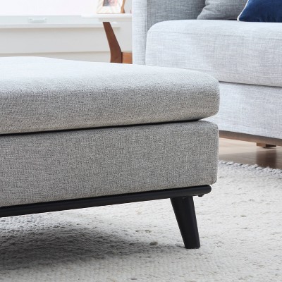 Brookside Gray Large Storage Ottoman with Faux Leather