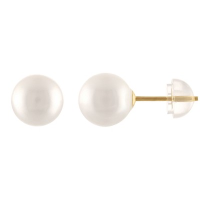 Designs by Gioelli 14K Yellow Gold 7mm Freshwater Pearl Earrings