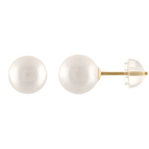 Designs by Gioelli 14K Yellow Gold 7mm Freshwater Pearl Earrings - 1 of 2