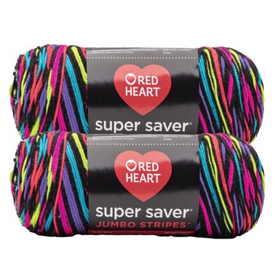 Red Heart Super Saver Yarn 12 Pack-Neon Stripe
