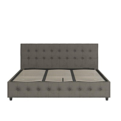 Queen Selma Upholstered Bed Gray Velvet - Room & Joy : Target