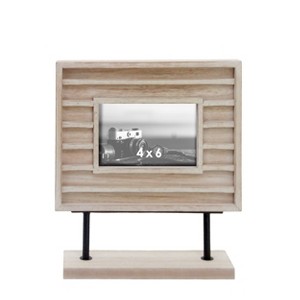 VIP Wood 10.75 in. Brown 4x6 Photo Frame with Stand - 1 of 2