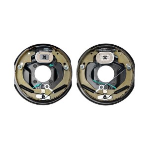 VEVOR Electric Trailer Brake Assembly, 10" x 2-1/4", 1 Pair Self-Adjusting Electric Brakes Kit for 3500 lbs Axle, 4-Hole Mounting, Backing Plates - 1 of 4