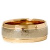 Pompeii3 Gold 8mm Hammered Two Tone Comfort Fit Wedding Band New - 3 of 4
