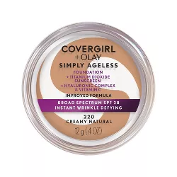 COVERGIRL + Olay Simply Ageless Wrinkle Defying Foundation Compact - 220 Creamy Natural - 0.4oz