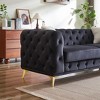Kumasinova Velvet Chesterfield Sofa,Comfy Couch with Tufted Buttons,Spring Cushion,Metal Legs,2 Pillows,Sofa Couch for Living Room,Bedroom - 4 of 4