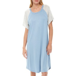 ADR Maternity Nightshirt, Nursing Top T-shirt Dress Soft Knit Sleep Shirt w/ Zipper Breastfeeding Sleepwear - 1 of 4
