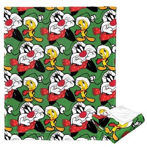 Warner Bros. Looney Tunes Holiday Dreamers Silk Touch Throw Blanket 50x60 Inches - 1 of 4