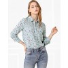 Allegra K Women's Point Collar Long Button Sleeve Button Down Floral Shirt - 3 of 4