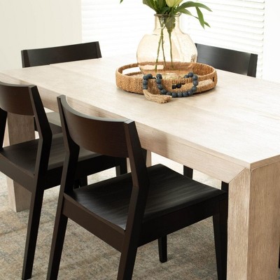 Black Solid Wood Modern Dining Chair Set of 2