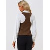 INSPIRE CHIC Women's Contrast Plaid Button Down Sleeveless Vintage Waistcoat - 3 of 4